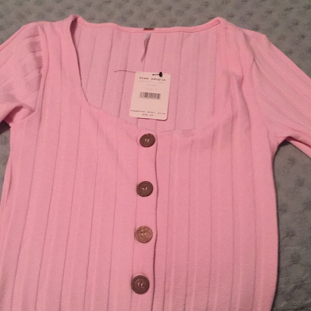Free people blush button down top small